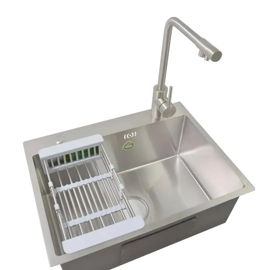 Évier de cuisine en acier inoxydable, 50x40X21cm, avec accessoires, éviers en acier inoxydable brossé Titre par défaut Alessandro Design