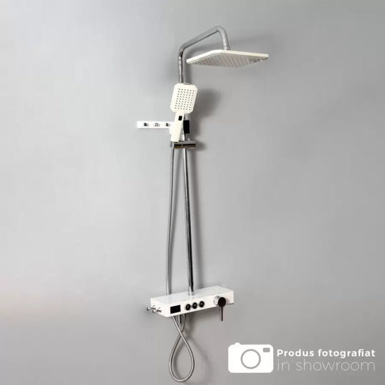 Colonne de douche écran LCD acier inoxydable blanc argent SJG/007 Robinetterie et colonnes de douche Titre par défaut Alessandro Design