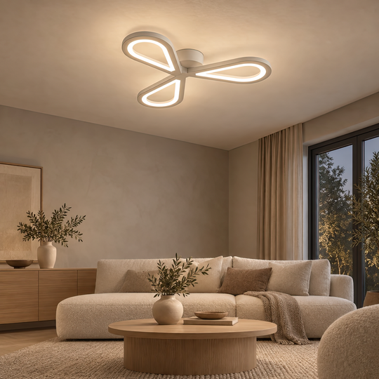 Lustre LED AURALIUS 18W, 3 pétales, Lumière neutre, 4000K, Blanc