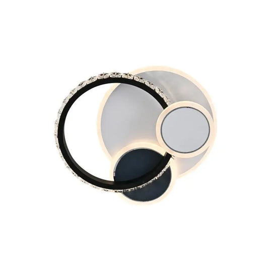 Lustre LED en cristal GELLA 48W, Rond, Lumière Froide/Chaude/Neutre, Blanc Noir Lustre LED Default Title Alessandro Design