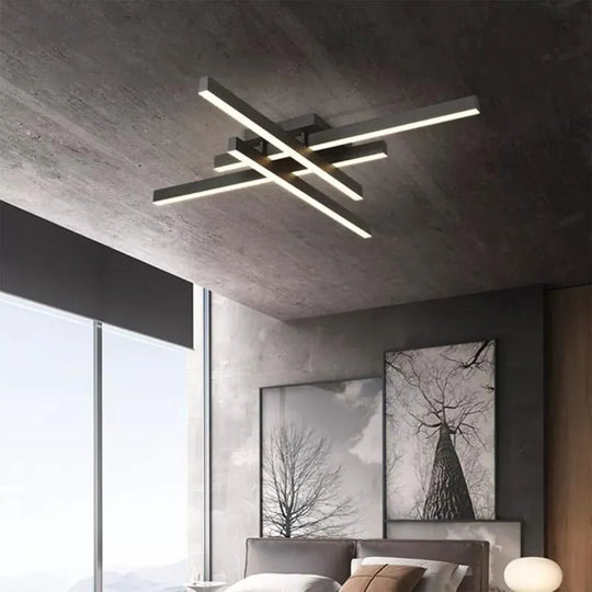 Lustre LED avec télécommande MORA 80W, 4 éléments, Lumière Linéaire, Froid/Chaud/Neutre, Gradable, Noir Lustres LED avec Télécommande Default Title Alessandro Design