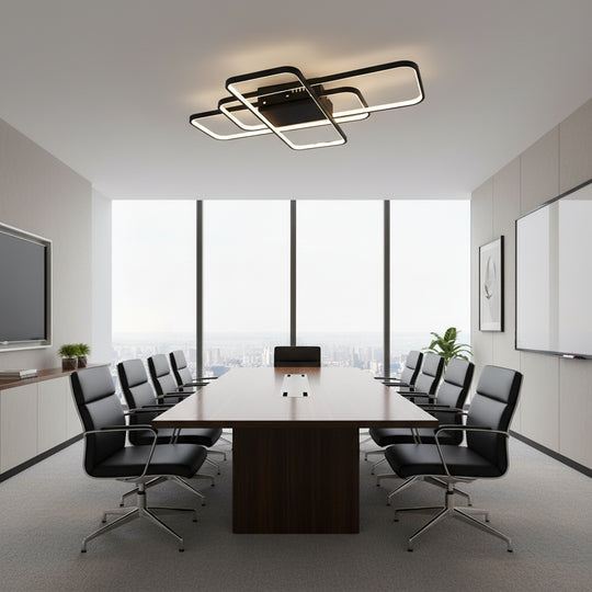 IANUSIS Lustre LED avec télécommande 95W, 3 éléments, Lumière Froide/Chaude/Neutre, Dimmable, Lustres LED Noir avec Télécommande Titre par Défaut Alessandro Design
