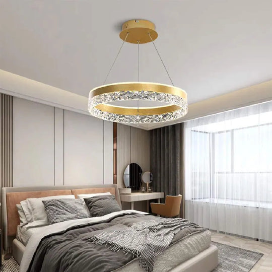 Lustre LED suspendu avec télécommande BRINDA 124W, Lumière Froide/Chaude/Neutre, Dimmable, Or, Lustres Modernes Réglables en Hauteur Default Title Alessandro Design