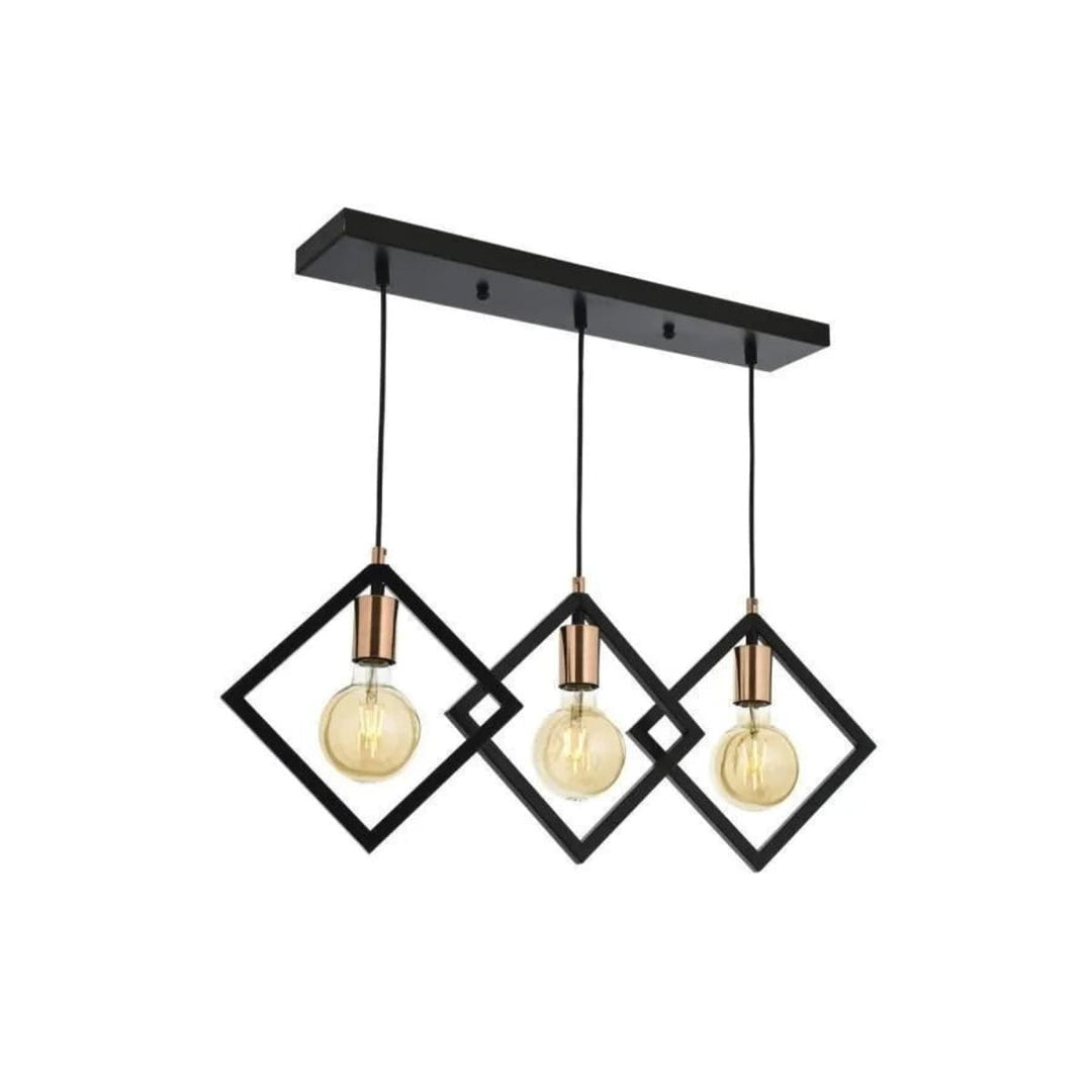 lustre de style industriel à 3 ampoules