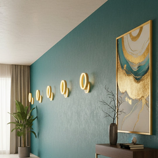 Lustre LED appliqué avec télécommande, Dario, 33 W, lumière froide/chaude/neutre, lustres LED dorés avec télécommande Titre par défaut Alessandro Design