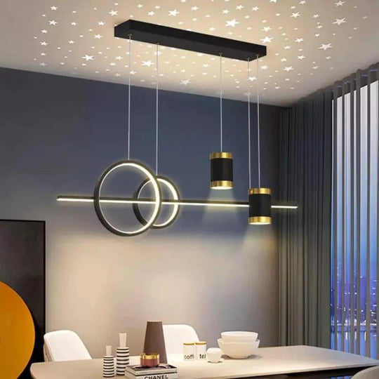 Lustre LED suspendu avec télécommande PAULINA 60W, Lumière Froide/Chaude/Neutre, Dimmable, Noir, Lustres LED réglables en hauteur avec télécommande Titre par défaut Alessandro Design