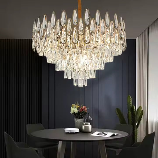 Lustre en cristal ALHAMBRA Eleganza 8x E14, diamètre 50 cm, or brillant, lustre en cristal à hauteur réglable Default Title Alessandro Design