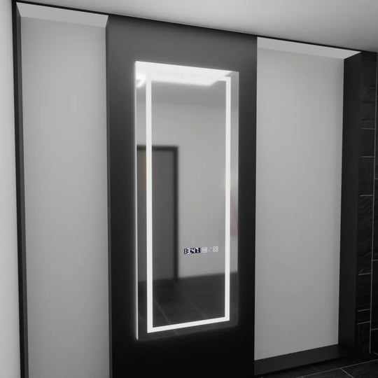 Miroir LED rectangulaire, 60x150 cm, capteur radar Alessia Marcello, système de désembuage, horloge et thermomètre, Dimabila, Dressing Couture Dressing Mirrors Default Title Alessandro Design