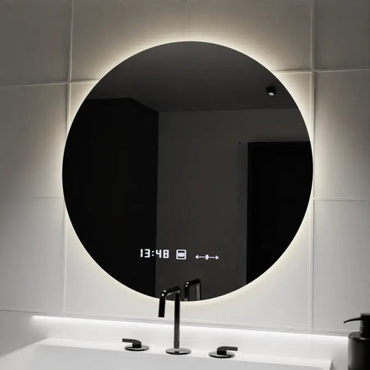 Miroir rond LED, 70 cm, Serenite MotionGlow Marcello, système anti-buée, horloge et thermomètre, miroirs à intensité variable Marcello Default Title Alessandro Design