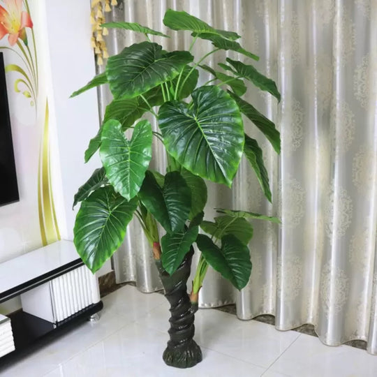 Plante artificielle Alocasia odora, sans pot, 150 cm, plantes d'intérieur artificielles vertes, titre par défaut Alessandro Design