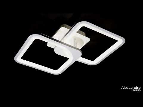 Lustre LED avec télécommande ZOE 41W, 2 Carrés, Lumière Froide/Chaude/Neutre, Dimmable, Blanc