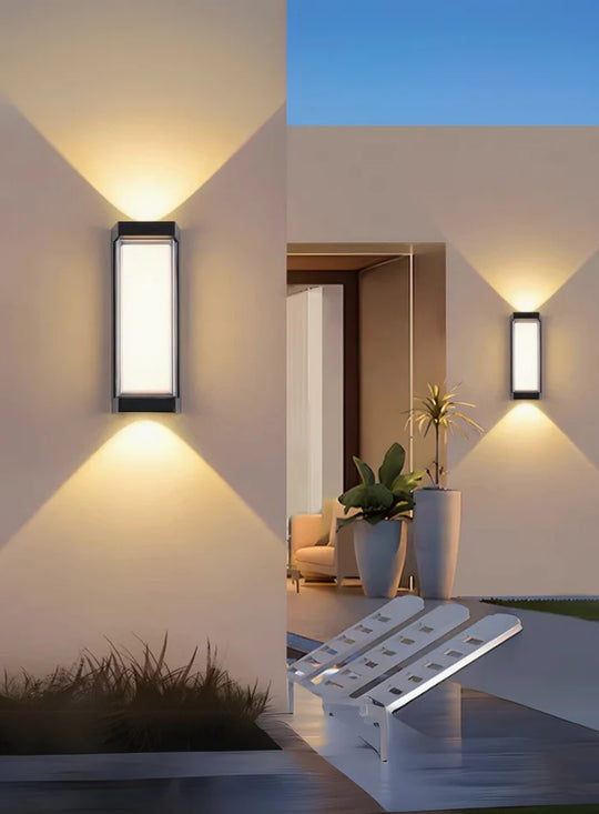 Applique murale LED extérieure et intérieure AX217, 2 sources x 10 W, métallique, noire, 3000 K Appliques extérieures par défaut Titre Alessandro Design