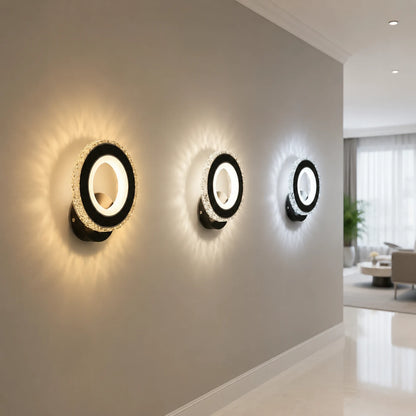Applique LED NOVA Rotonda, 16W, Noir & Acier Inox, Lumière Chaude/Froide/Neutre - 01_AL073-1BK.png