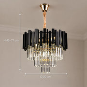 BLOIS Lustre en Cristal Petito 3xE14, Diamètre 30cm, Noir, Hauteur Réglable - 01_CC110:300BK.png