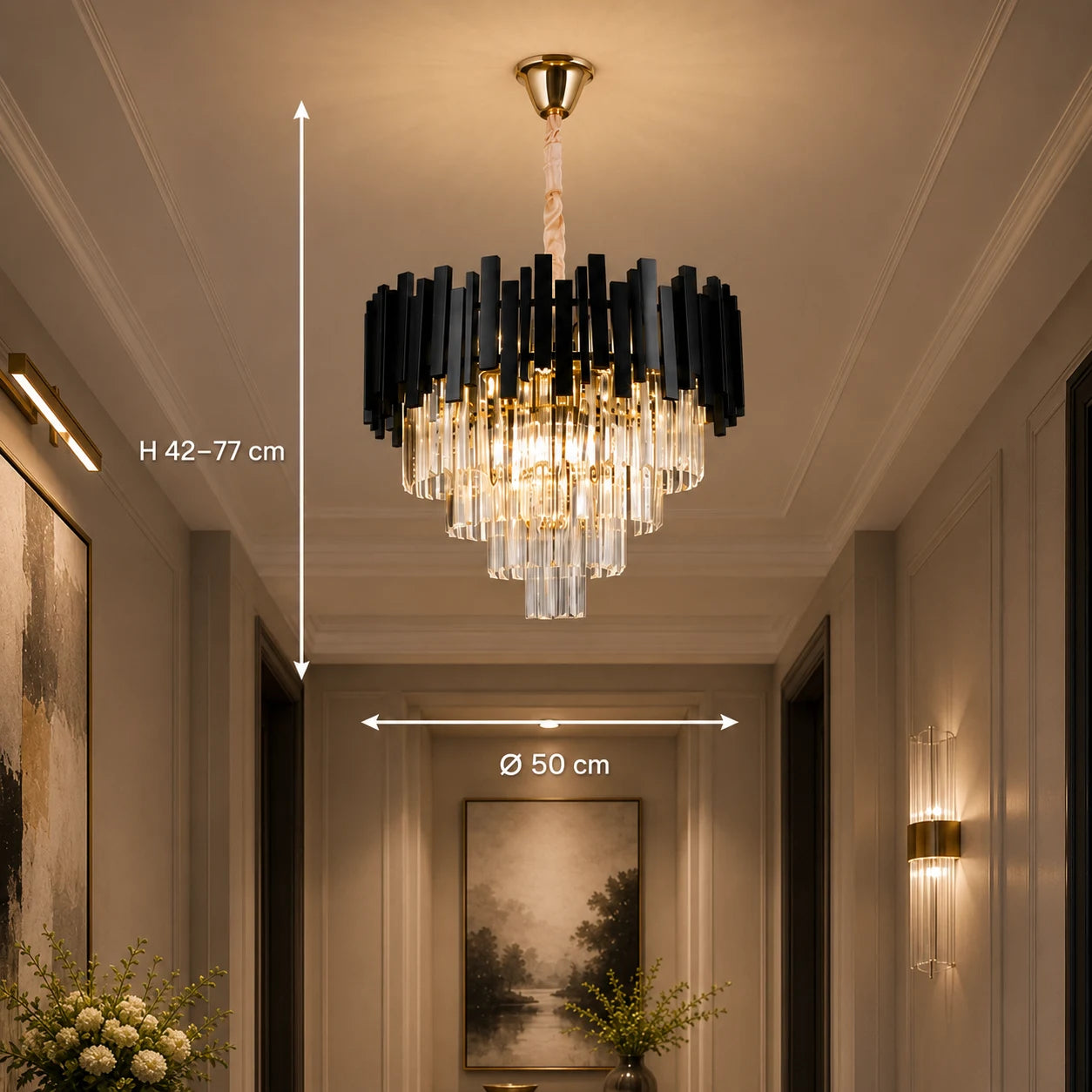BLOIS Lustre Cristal Elégance 8xE14, Diamètre 50cm, Noir, Hauteur Réglable - 01_CC110:500BK.png