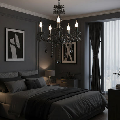 Candelabru Cristal ALNWICK Eleganza, 5xE14, Diametru 48cm, Negru, Inaltime Reglabila - 01_CC125-5BK.png
