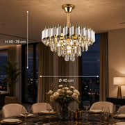 Lustre Cristal VERSAILLES Nobile 5xE14, Diamètre 40cm, Or Brillant et Blanc - 01_CC900-400WH.png