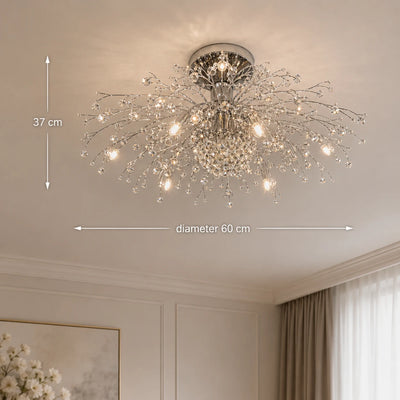 Lustre en cristal RONDO Vivace, 6x G9, diamètre 49cm, argent brillant
