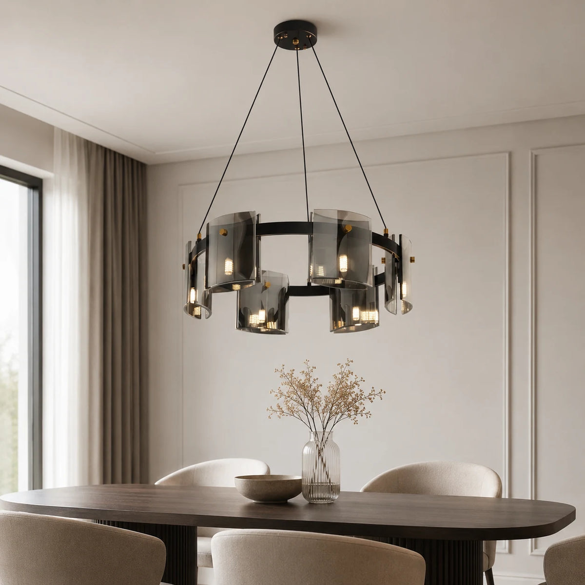 Lustre moderne, Valmontreux Largo, 6xG9, diamètre 60 cm, noir, hauteur réglable - 01_CM360-600BK.png