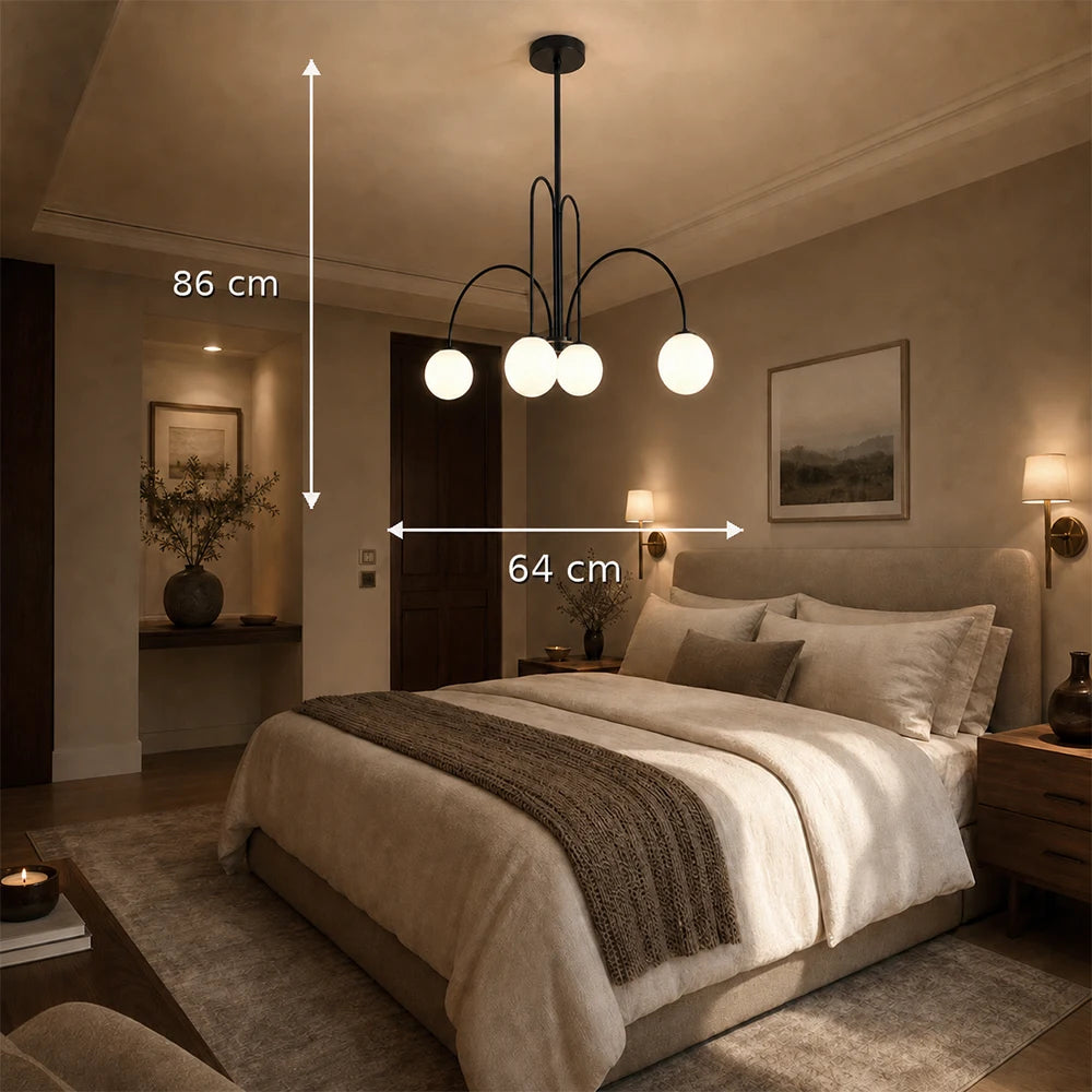 Lustre avec abat-jour, Torino, 4xE27, Noir, Métal - 01_LC850-4BK.png