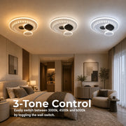 Lustre LED avec cristal HELIOX, 37W, 4 Cercles, Lumière Froid/Chaud/Neutre, Noir - 01_LL653-300BK.png