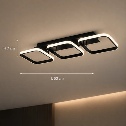Lustre LED VERTEX 34W, 3 carrés, Linéaire, Lumière Froid/Chaud/Neutre, Noir - 01_LL770-3BK.png