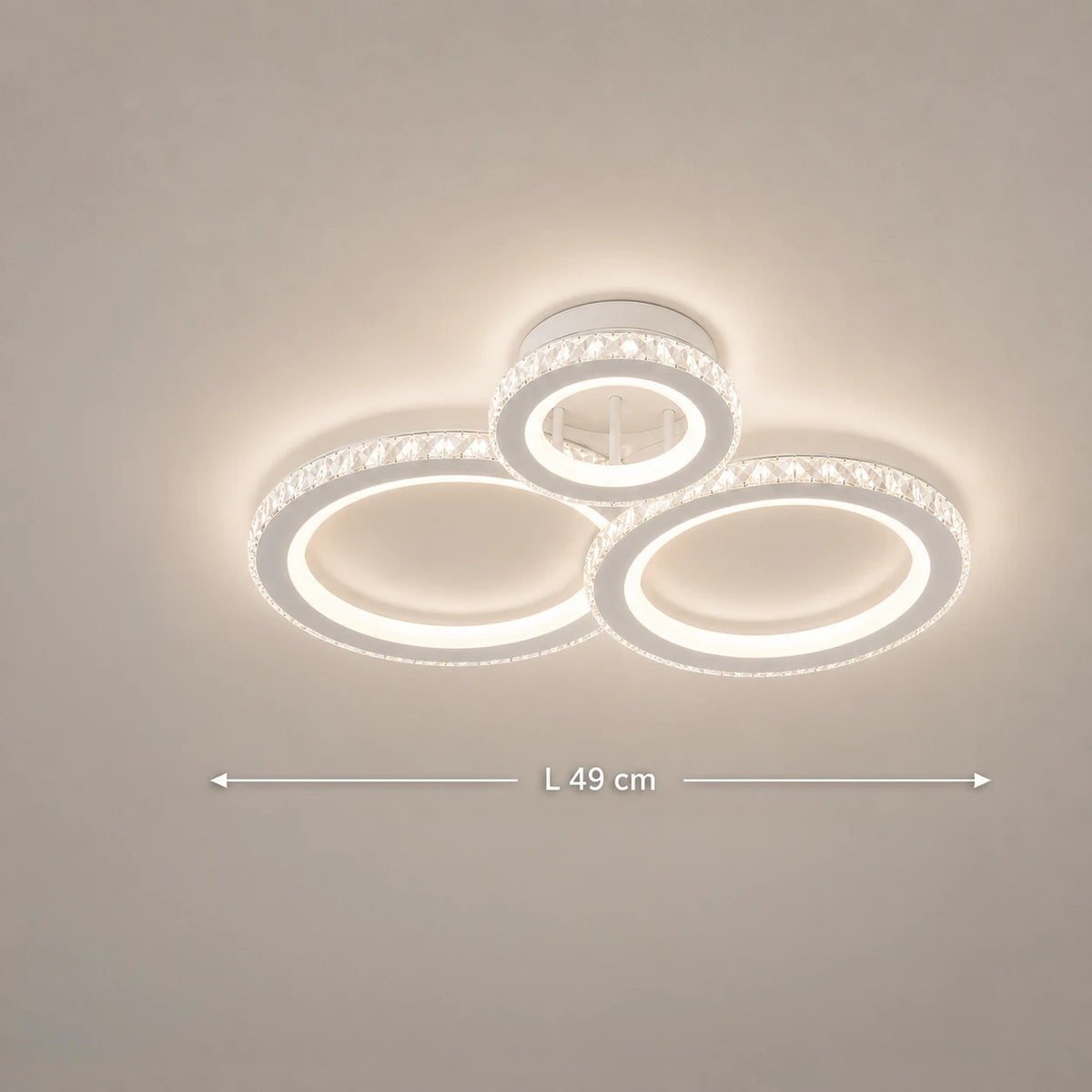 Lustre LED avec télécommande et cristal NOVA ROTONDA RGB 75W, 3 Cercles, Lumière Froid/Chaud/Neutre, Dimmable, Blanc - 01_LT073-3WH.png