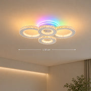 Lustre LED avec télécommande et cristal NOVA ROTONDA RGB 82W, 4 Cercles, Lumière Froid/Chaud/Neutre, Dimmable, Blanc - 01_LT073-4WH.png