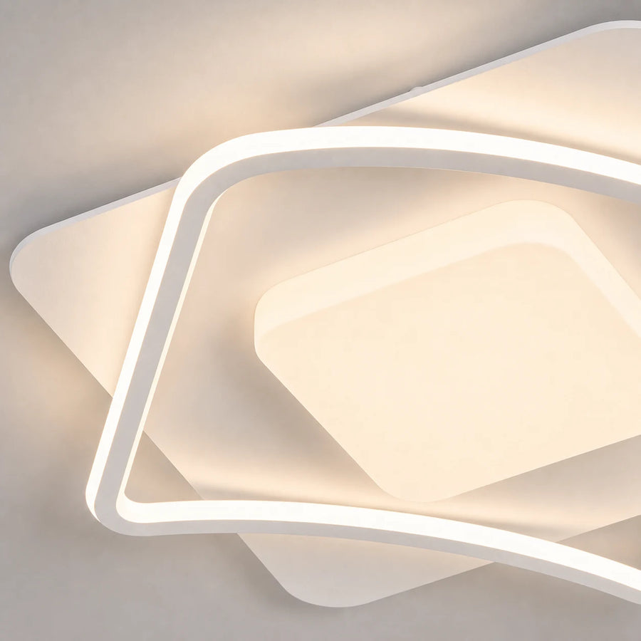 Lustra LED cu telecomanda MODERNO 53W, 2 Patrate, lumina Rece/Calda/Neutra, Dimabila, Alb - LT634-500P_closeup.png