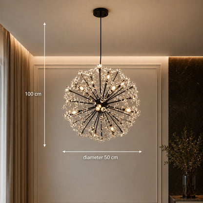 PETERHOF Lustre en cristal Elegance, Ø50cm, 18x G4, Diamètre 49cm, Noir - 02_CC167-400BK.png