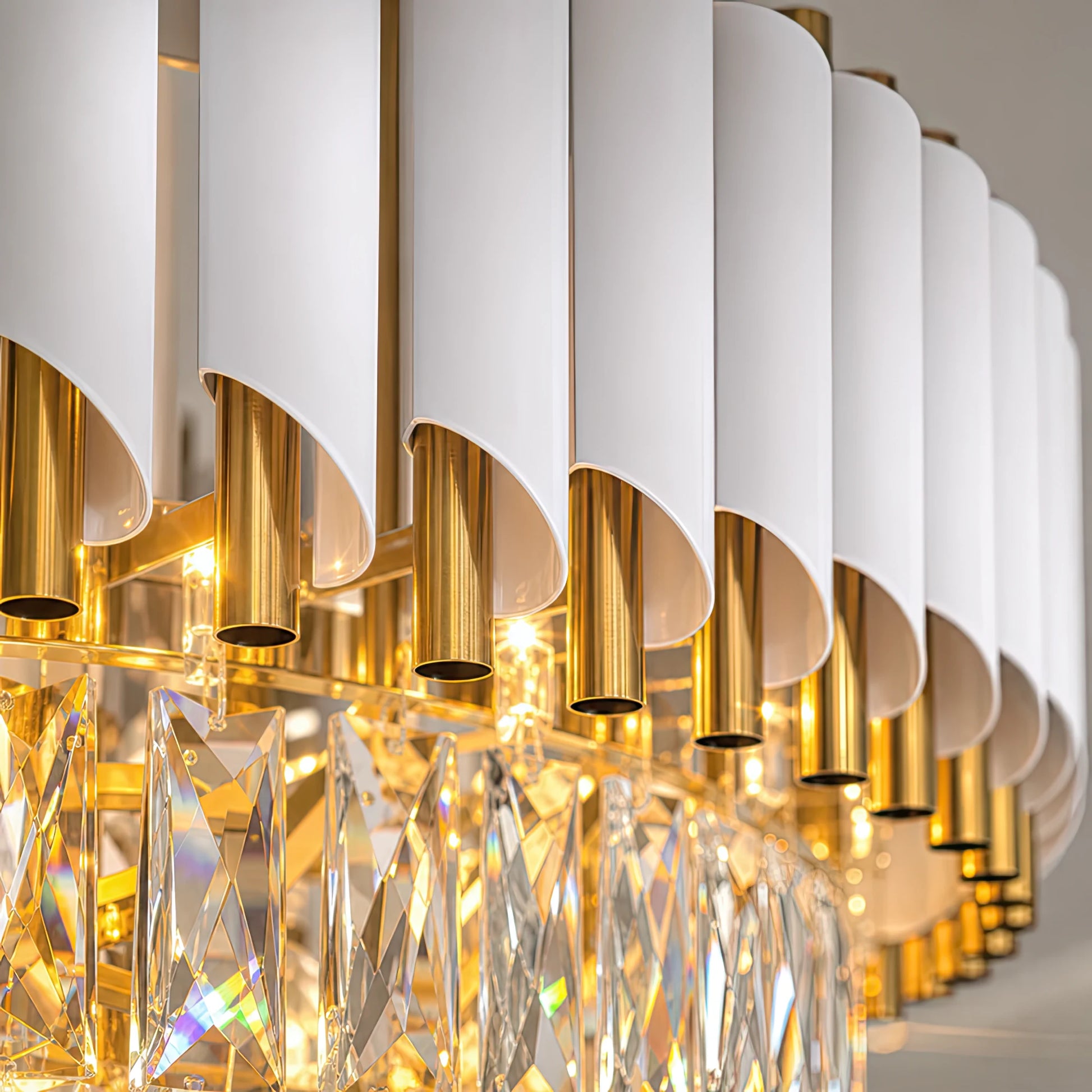 Lustre Cristal VERSAILLES Elegance 8x E14, Diamètre 50cm, Or Brillant et Blanc, Hauteur Réglable - 02_CC900-500WH.png