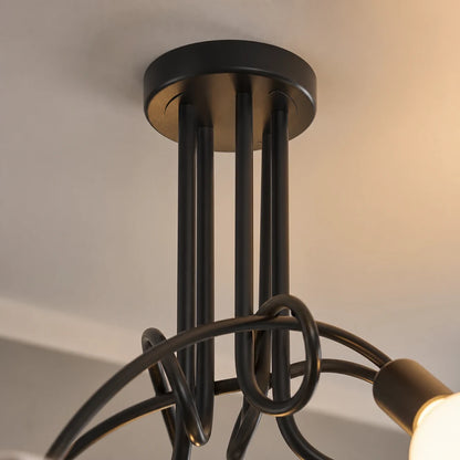 Lustre moderniste Penta 5, 5x E27, noir, design moderne - 02_LC366-5BK.png