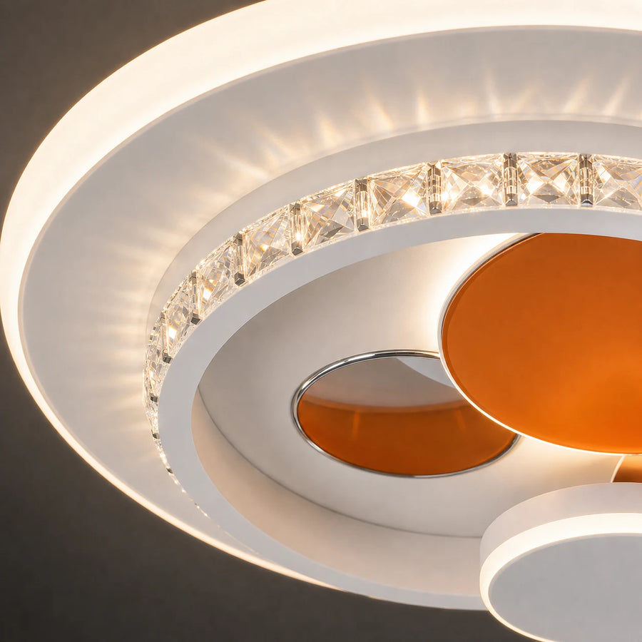 Lustre LED avec cristal HELIOX, 40W, 4 Cercles, Lumière Froid/Chaud/Neutre, Blanc - 02_LL653-300OR.png