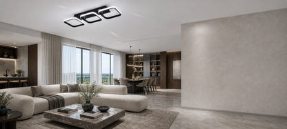 Lustre LED VERTEX 34W, 3 carrés, Linéaire, Lumière Froid/Chaud/Neutre, Noir - 02_LL770-3BK.png
