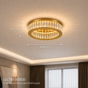 Lustre LED avec télécommande et cristal VERTUS 31W, 50cm, Cercle, Lumière Froide/Chaude/Neutre, Dimmable, Or - 02_LLC150-500GD.png