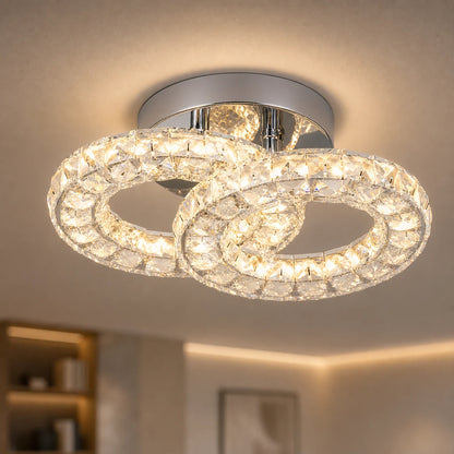 Lustre LED et cristal ZABINA 25W, 2 Cercles, Lumière Froid/Chaud/Neutre, Chrome Brillant - 02_LT062CR.png