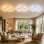 Lustre LED avec télécommande et cristal NOVA ROTONDA RGB 75W, 3 Cercles, Lumière Froid/Chaud/Neutre, Dimmable, Blanc - 02_LT073-3WH.png