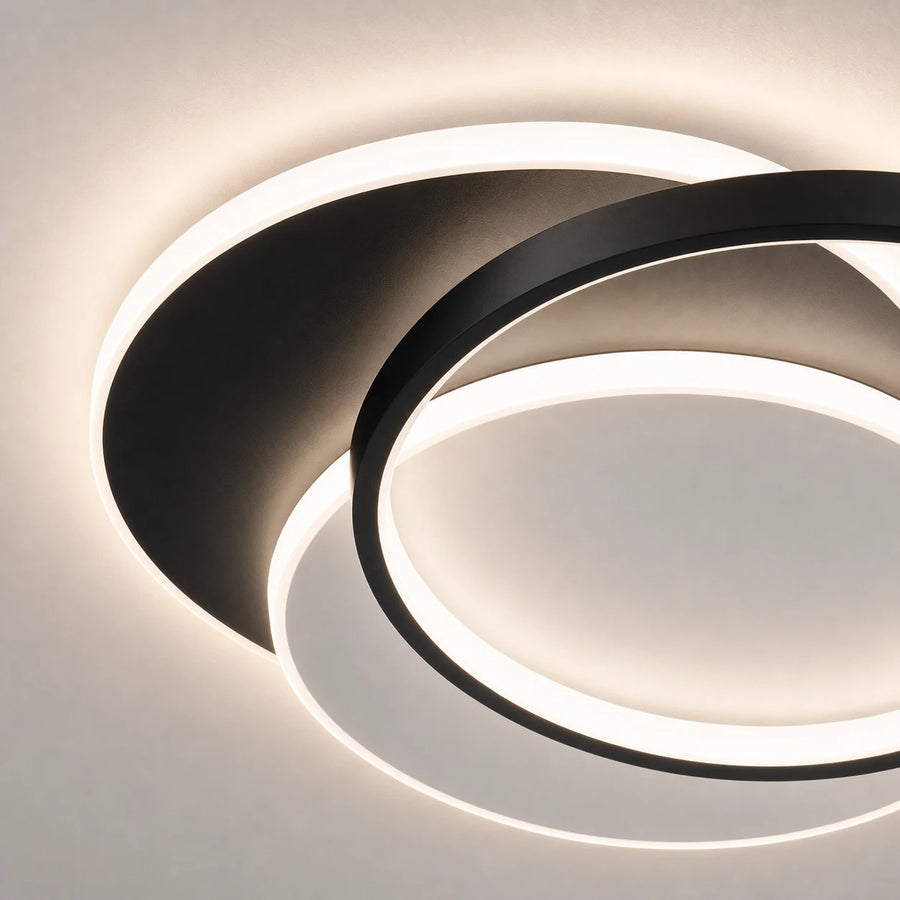 Lustra LED cu telecomanda CHIARA 67W, 3 Cercuri, lumina Rece/Calda/Neutra, Dimabila, Negru - LT633-500R_closeup.png