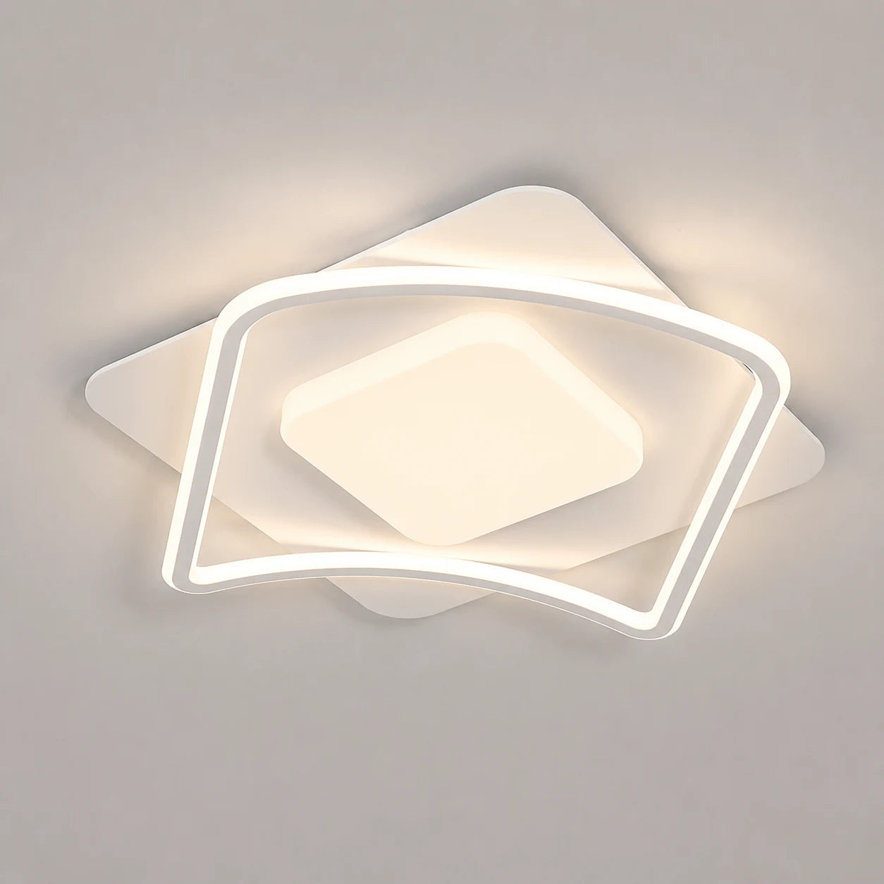 Lustra LED cu telecomanda MODERNO 53W, 2 Patrate, lumina Rece/Calda/Neutra, Dimabila, Alb - LT634-500P_cover.png