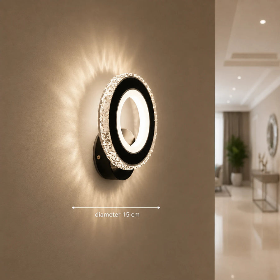 Applique LED NOVA Rotonda, 16W, Noir & Acier Inox, Lumière Chaude/Froide/Neutre - 03_AL073-1BK.png