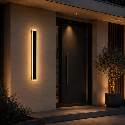 Applique murale LED d'extérieur Mack, longueur 30 cm, 4 W, IP65, métal, linéaire, noir