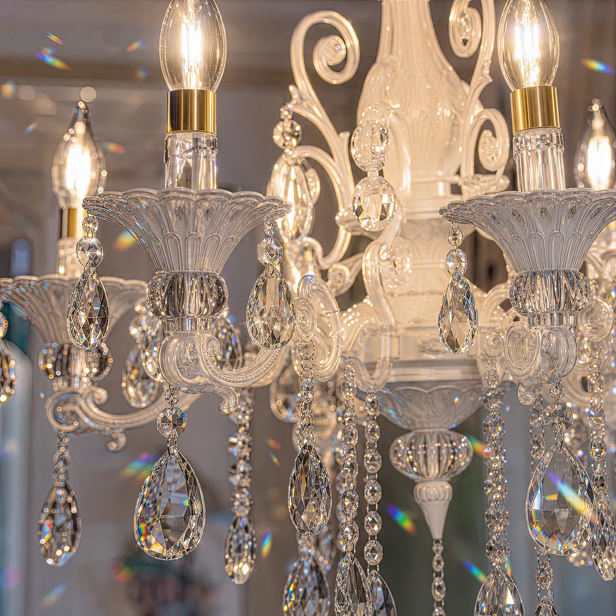 SANSSOUCI Lustre 6xE14 Cristal et Métal – Design Classique, Blanc Argenté - 03_CC220-6WH.png