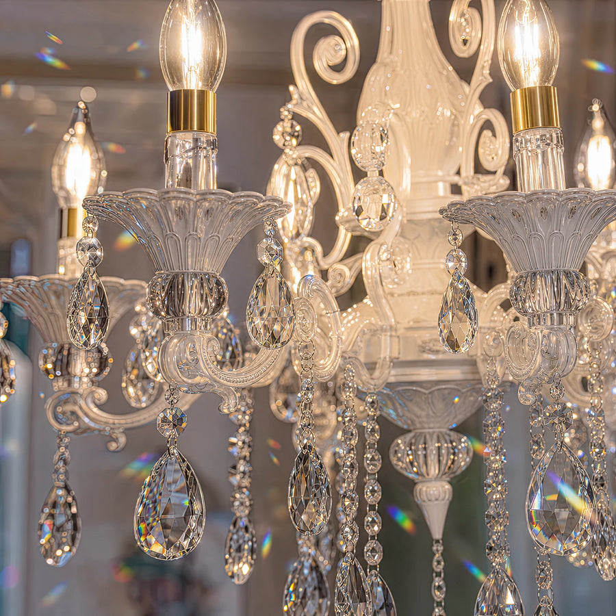 SANSSOUCI Lustre 6xE14 Cristal et Métal – Design Classique, Blanc Argenté - 03_CC220-6WH.png