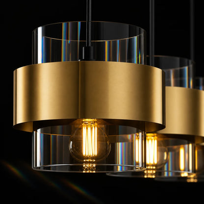 Lustre suspendu LC855/3LGY, 3XE27, hauteur réglable, verre et métal - 03_LC855-3LGY.png