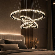 Lustre LED suspendu avec télécommande et cristal PRISM LUMINIS 79W, 3 Cercles, Lumière Froid/Chaud/Neutre, Dimmable, Chrome, Hauteur Ajustable - 03_LT029.png