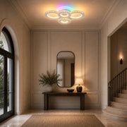 Lustre LED avec télécommande et cristal NOVA ROTONDA RGB 82W, 4 Cercles, Lumière Froid/Chaud/Neutre, Dimmable, Blanc - 03_LT073-4WH.png
