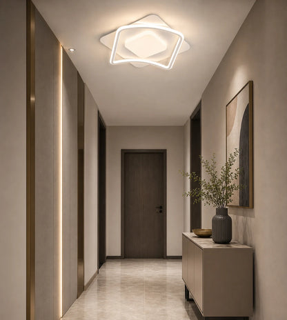 Lustra LED cu telecomanda MODERNO 53W, 2 Patrate, lumina Rece/Calda/Neutra, Dimabila, Alb - LT634-500P_place_hallway.png