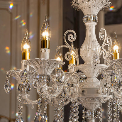 SANSSOUCI Lustre 6xE14 Cristal et Métal – Design Classique, Blanc Argenté - 04_CC220-6WH.png