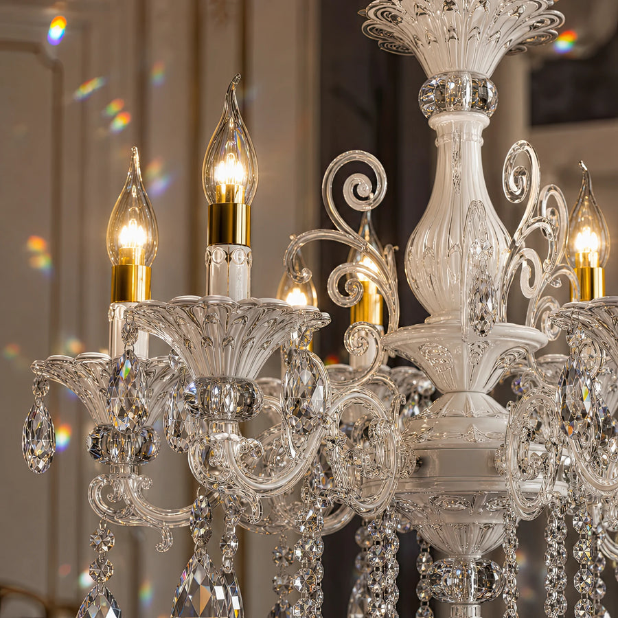 SANSSOUCI Lustre 6xE14 Cristal et Métal – Design Classique, Blanc Argenté - 04_CC220-6WH.png