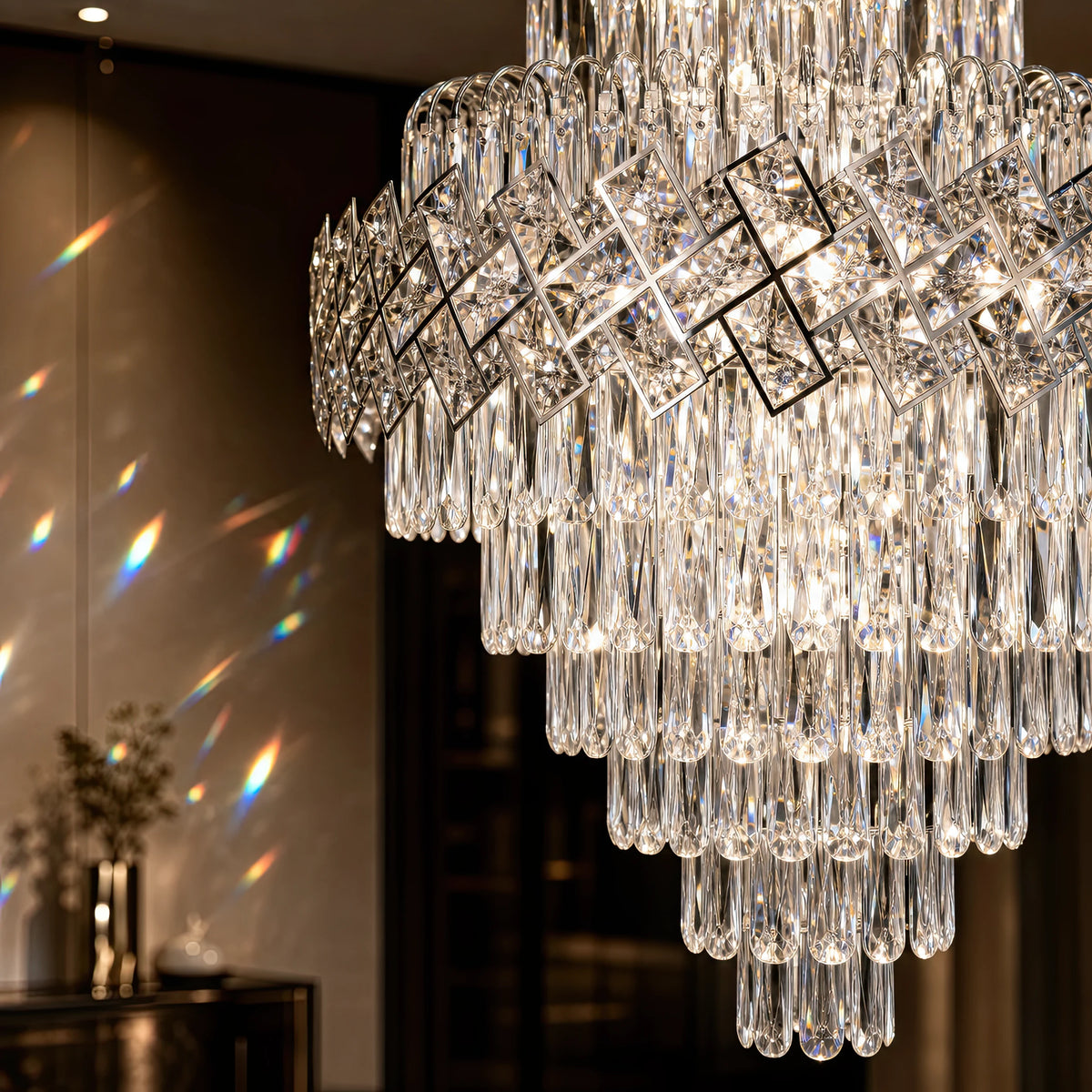 Lustre en cristal WINDSOR Grande Supremo 14xE14, diamètre 60X90cm, chrome brillant, hauteur réglable - 04_CC800-600X900CH.png